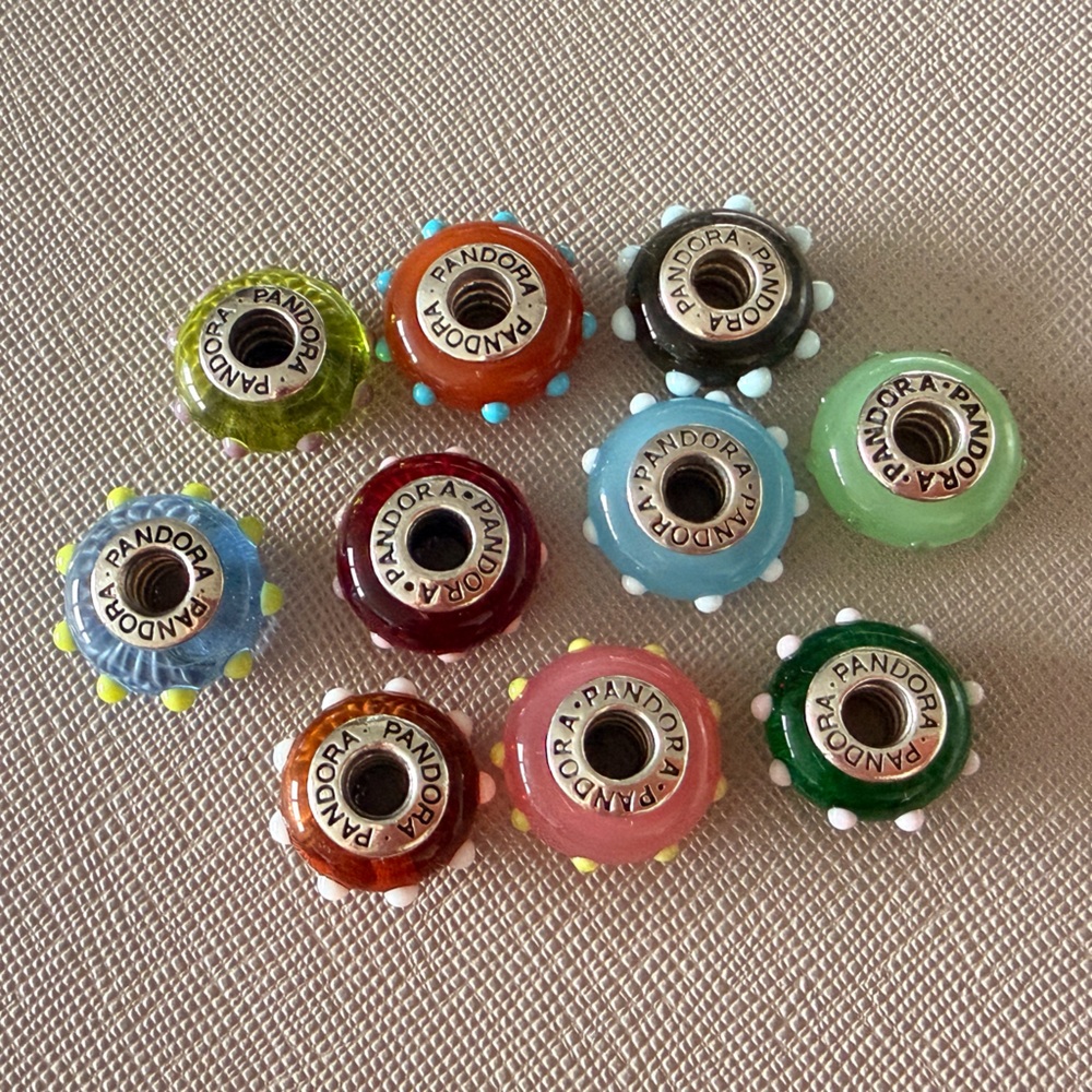 Rare and Retired Pandora Seeing Spots Murano Charms Full collection - Picture 4 of 5